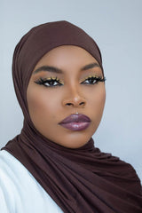 PREMIUM JERSEY HIJAB - DARK BROWN