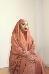 SARAH TWO PIECE JILBAB SET- BROWN