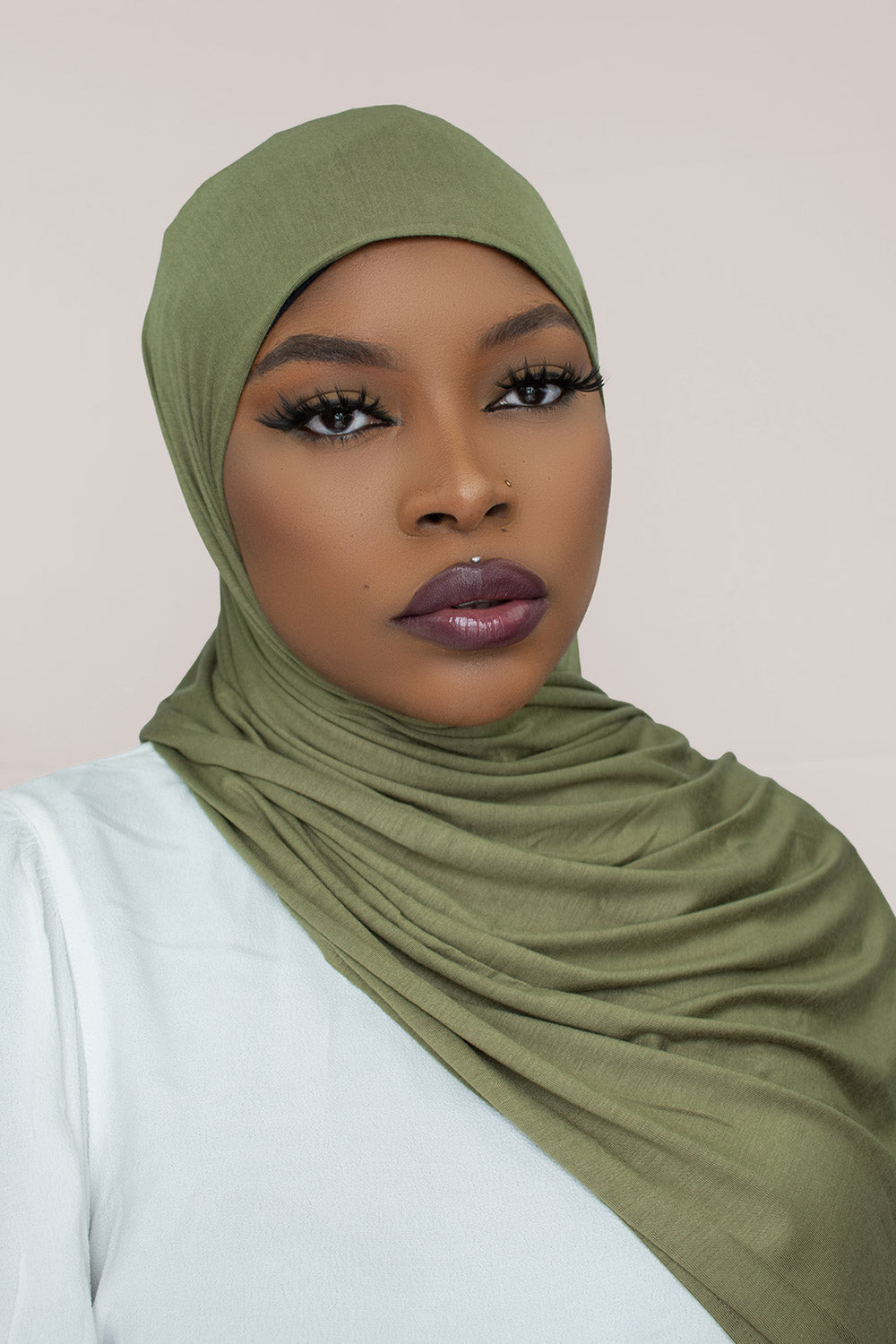 INSTANT PRE-SEWN JERSEY HIJAB - OLIVE