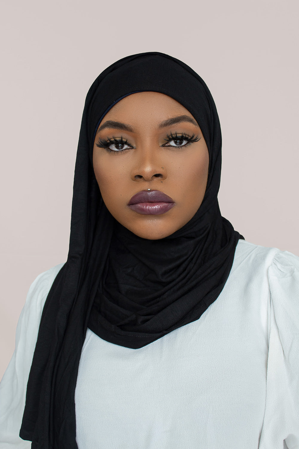 INSTANT PRE-SEWN JERSEY HIJAB - BLACK