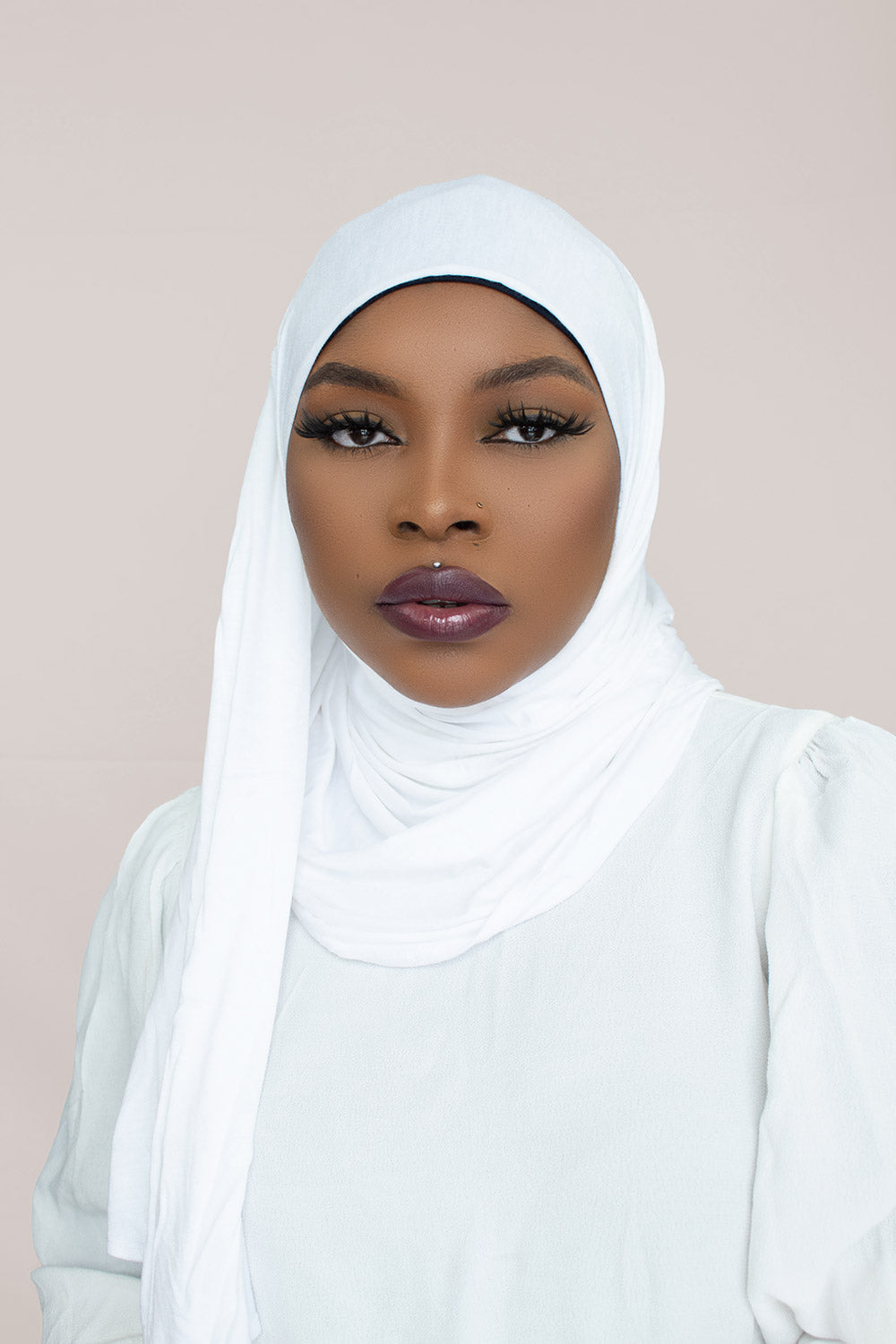 INSTANT PRE-SEWN JERSEY HIJAB – WHITE