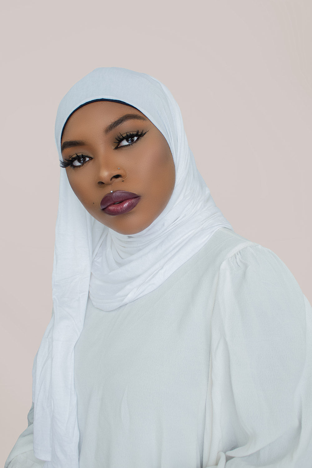 INSTANT PRE-SEWN JERSEY HIJAB – WHITE