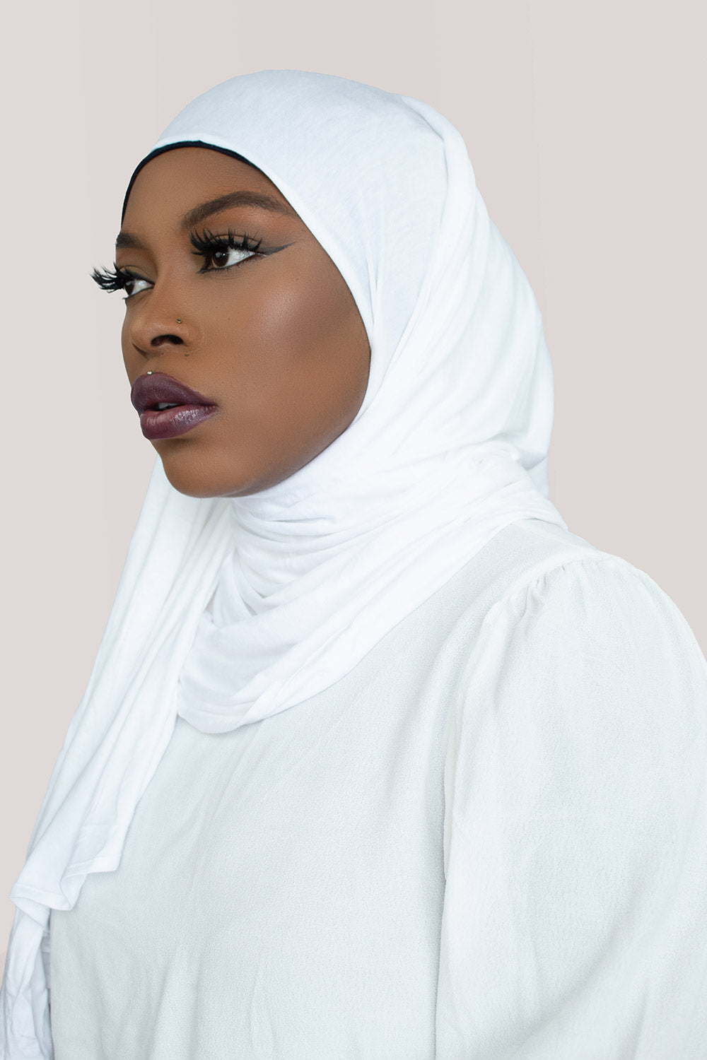INSTANT PRE-SEWN JERSEY HIJAB – WHITE