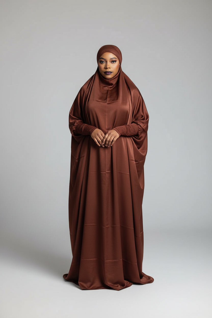 ONE UMMAH BUTTERFLY JILBAB - COFFEE