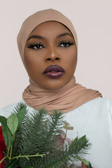 INSTANT PRE-SEWN JERSEY HIJAB - DESERT BEIGE