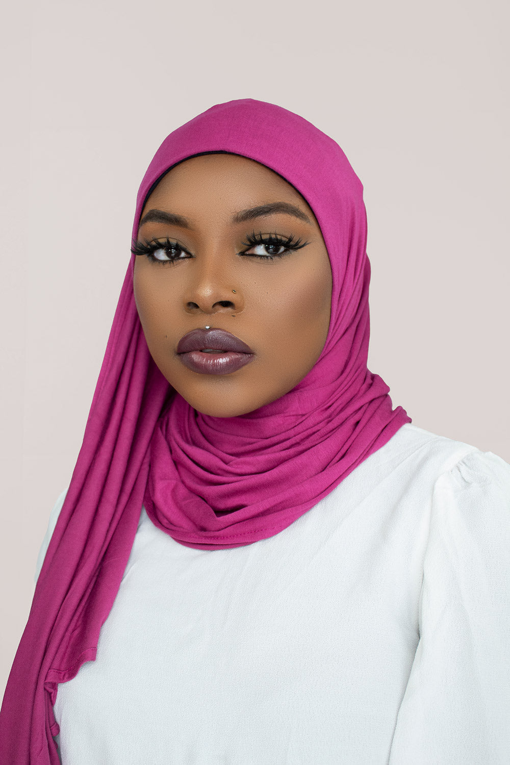 INSTANT PRE-SEWN JERSEY HIJAB - PINK