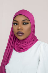 INSTANT PRE-SEWN JERSEY HIJAB - PINK