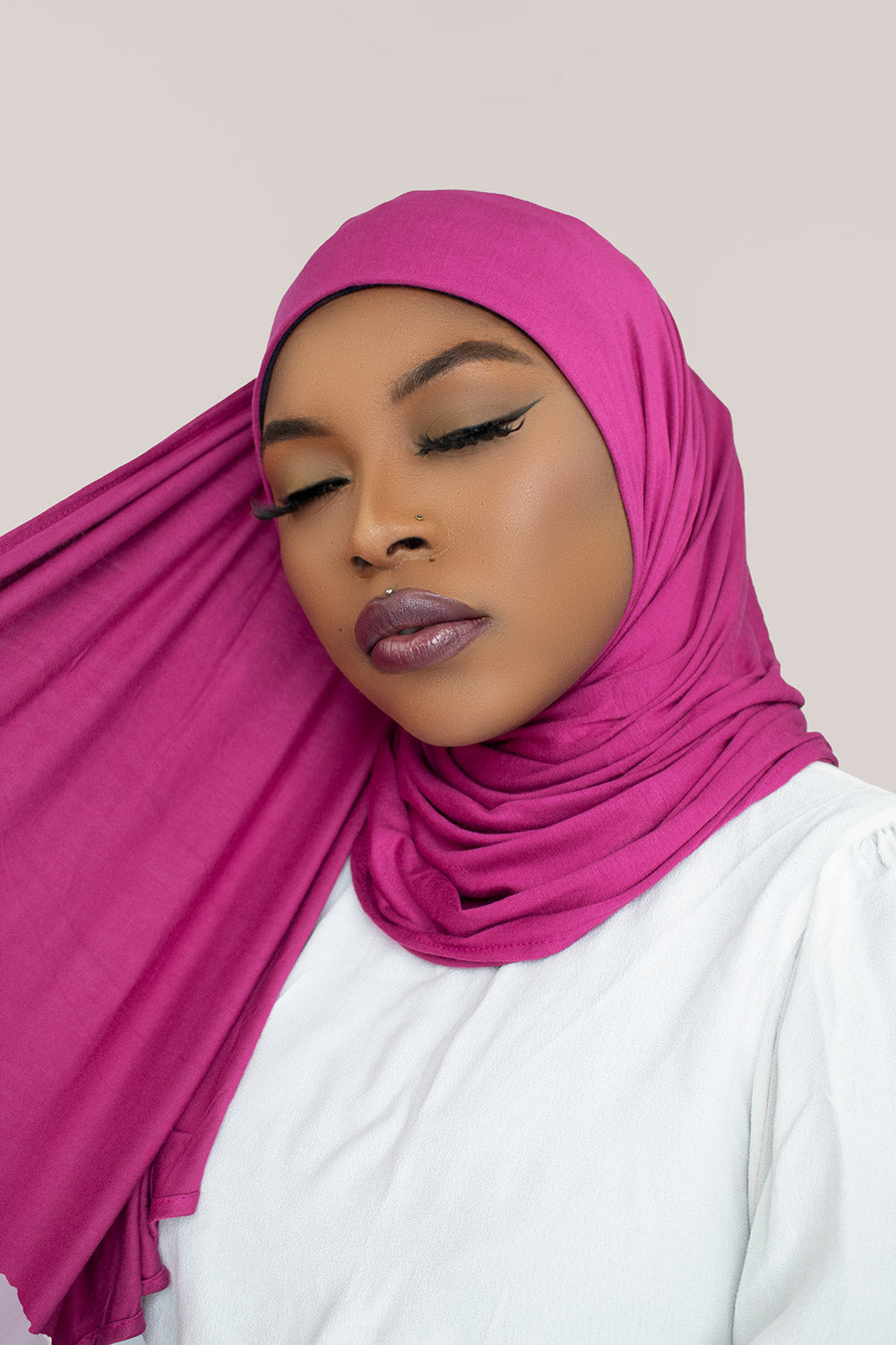 INSTANT PRE-SEWN JERSEY HIJAB - PINK