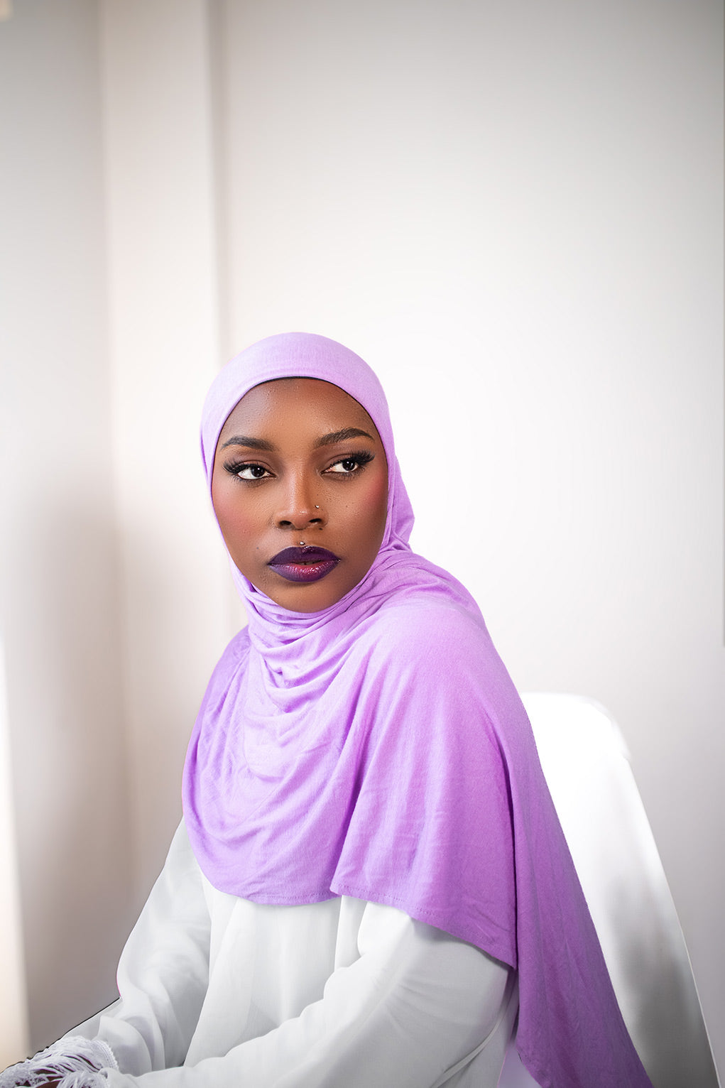 INSTANT PRE-SEWN JERSEY HIJAB - LAVENDER
