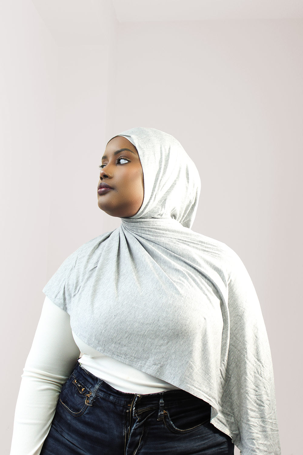 INSTANT PRE-SEWN JERSEY HIJAB- GREY