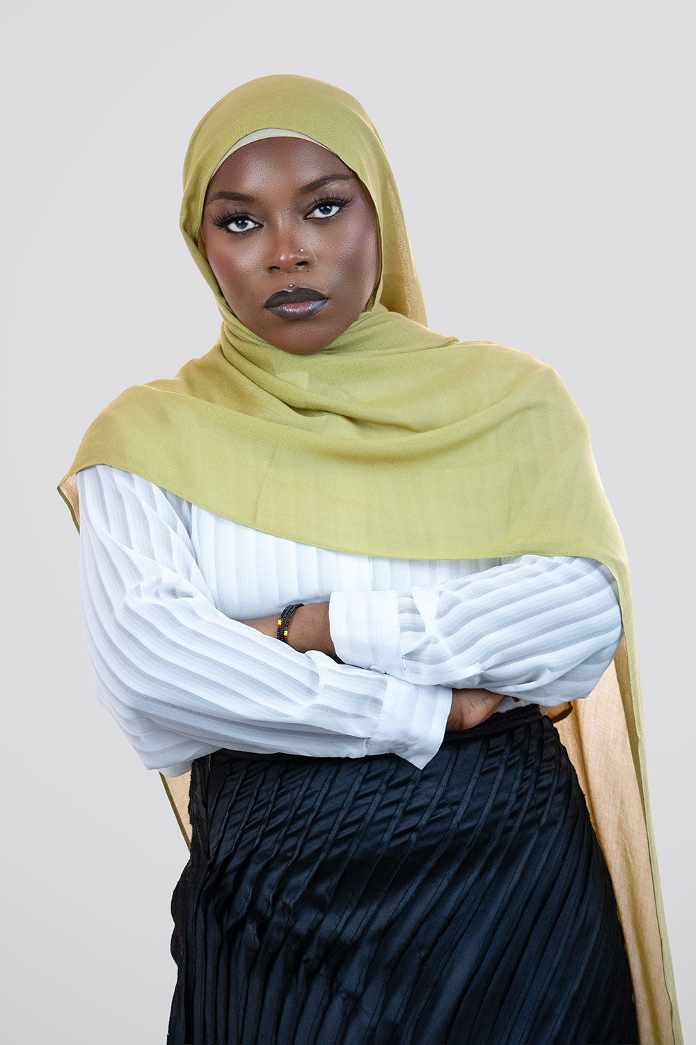 Cloud Soft Modal Hijab – Olive Gold