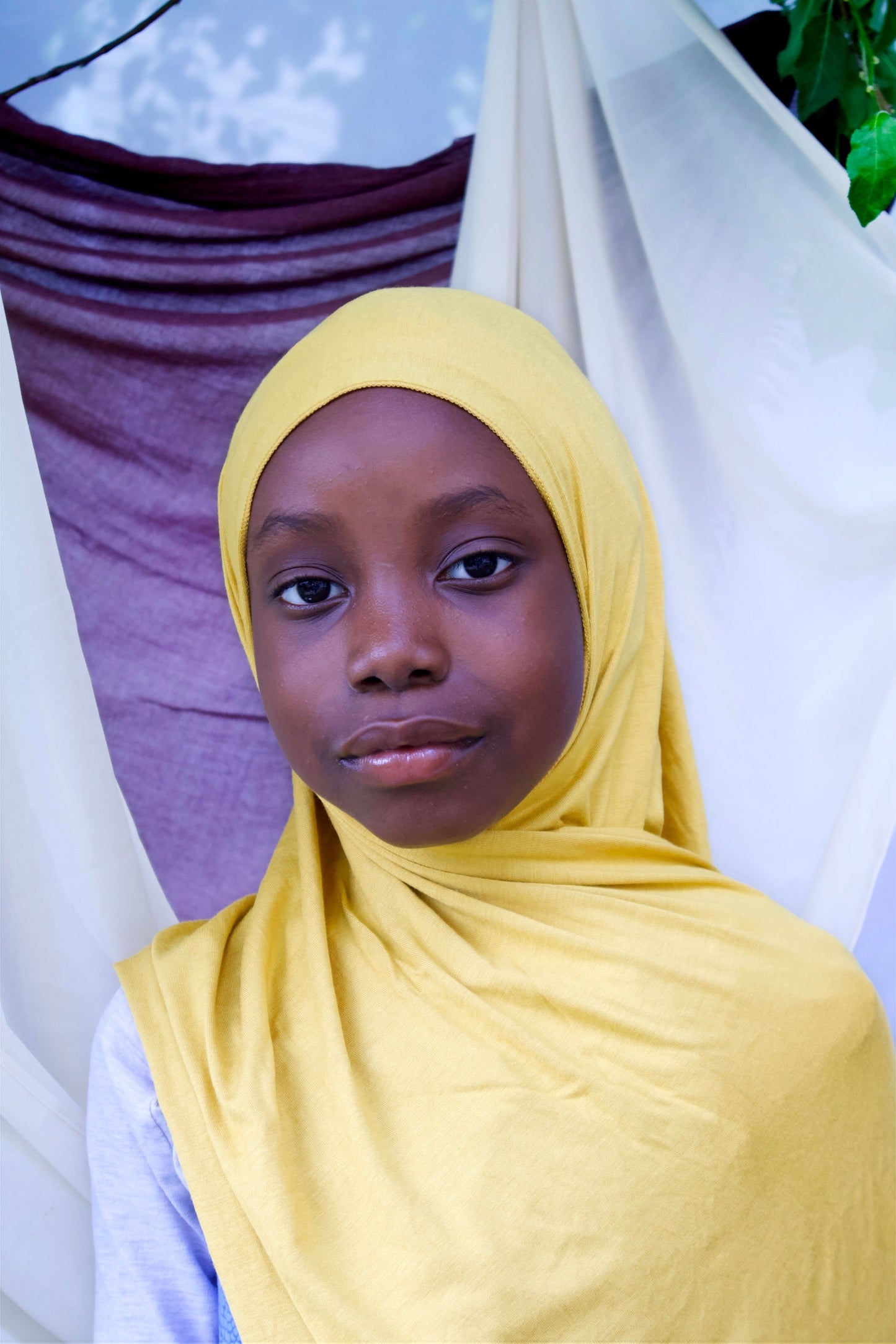 GIRLS INSTANT PREMIUM JERSEY HIJAB - YELLOW