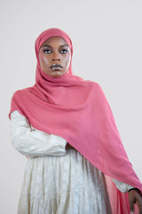 a women is wearing honeysuckle modal hijab at lave the label