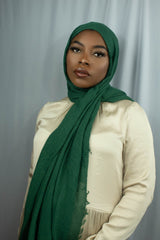 PREMIUM CRINKLE  COTTON  HIJAB - PINE