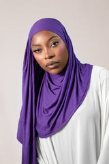INSTANT PRE-SEWN JERSEY HIJAB - purple