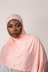 INSTANT PRE-SEWN JERSEY HIJAB - PEACH