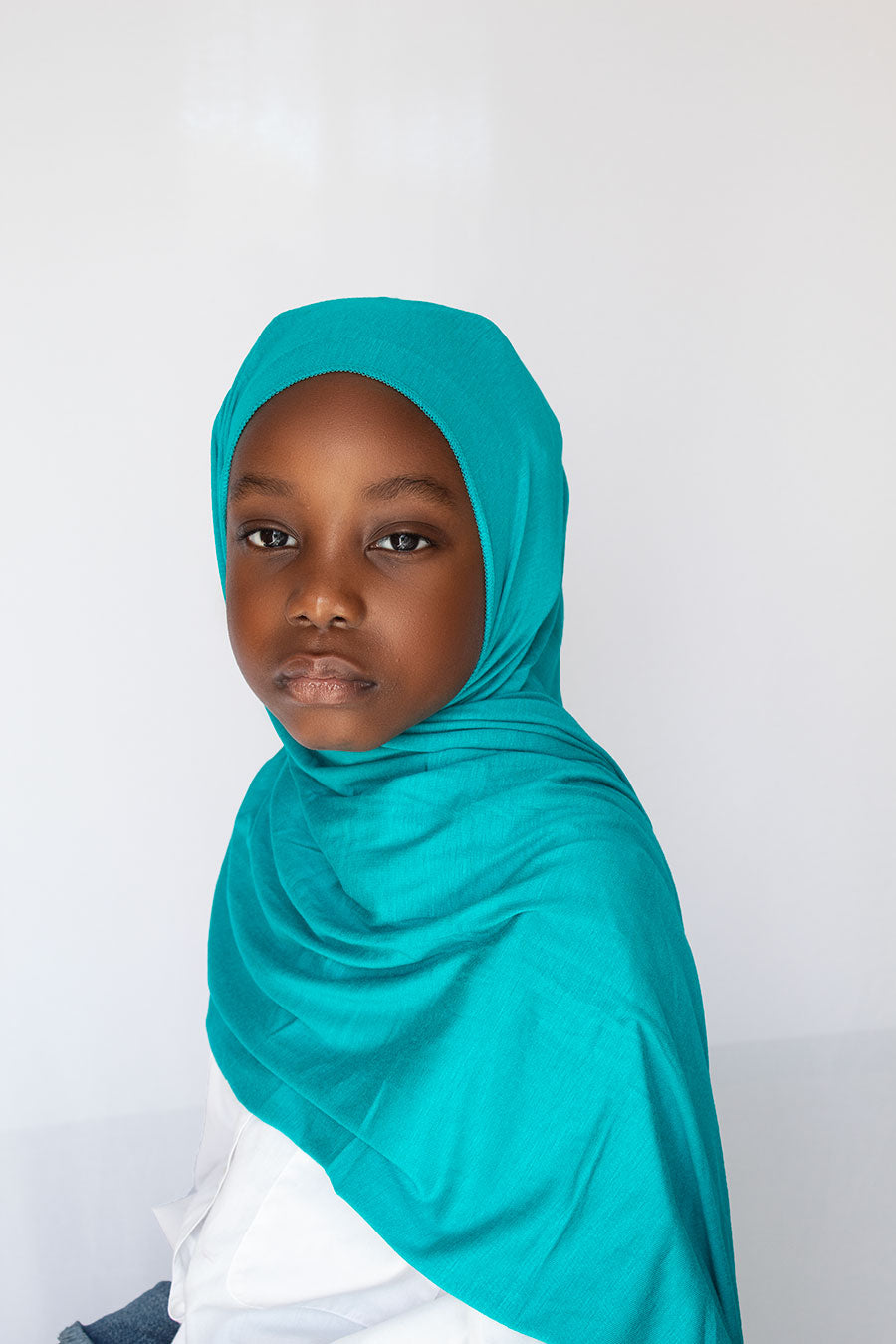 GIRLS INSTANT PREMIUM JERSEY HIJAB - SAPPHIRE