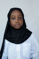 GIRLS INSTANT PREMIUM JERSEY HIJAB - BLACK
