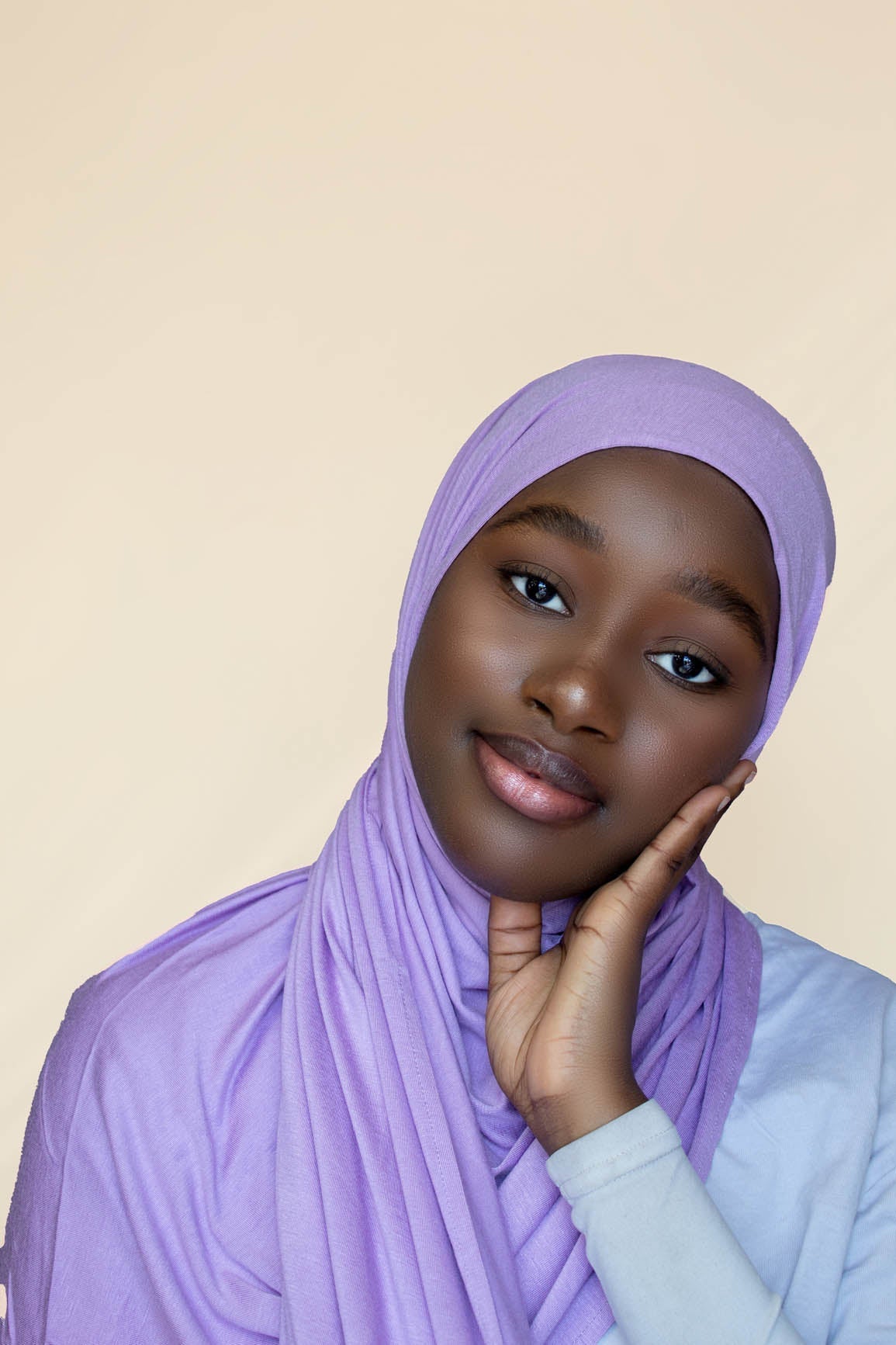 INSTANT PRE-SEWN JERSEY HIJAB -  LAVENDER