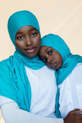 INSTANT PRE-SEWN JERSEY HIJAB - SAPPHIRE