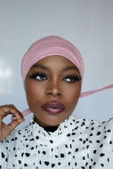 SATIN-LINED UNDERSCARF - PINK