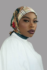 MALAIKA SATIN  SQAURE HIJAB -  OCEAN