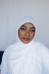 DIAMOND CHIFFON HIJAB - WHITE