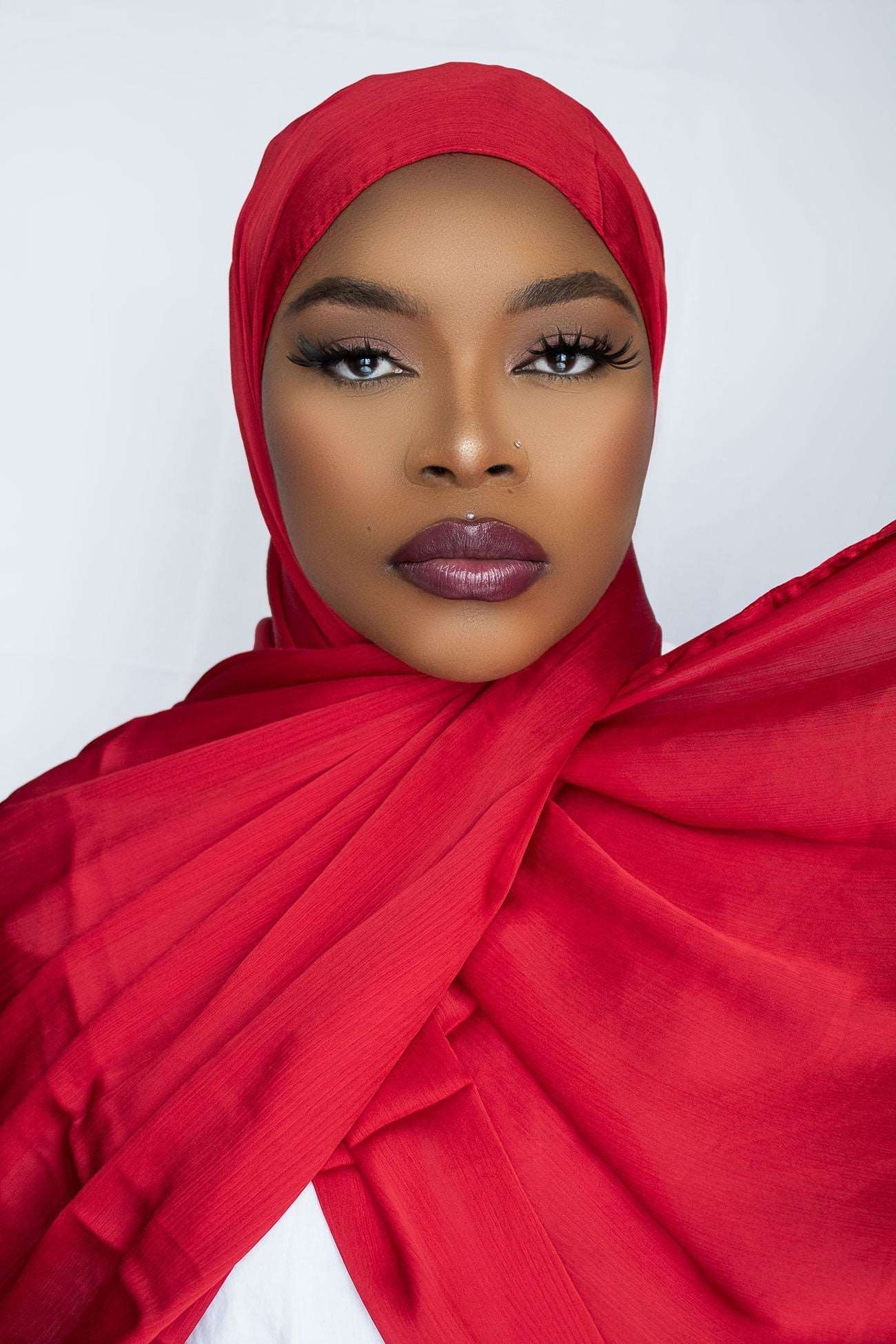 PREMIUM CRINKLE SATIN HIJAB -RED