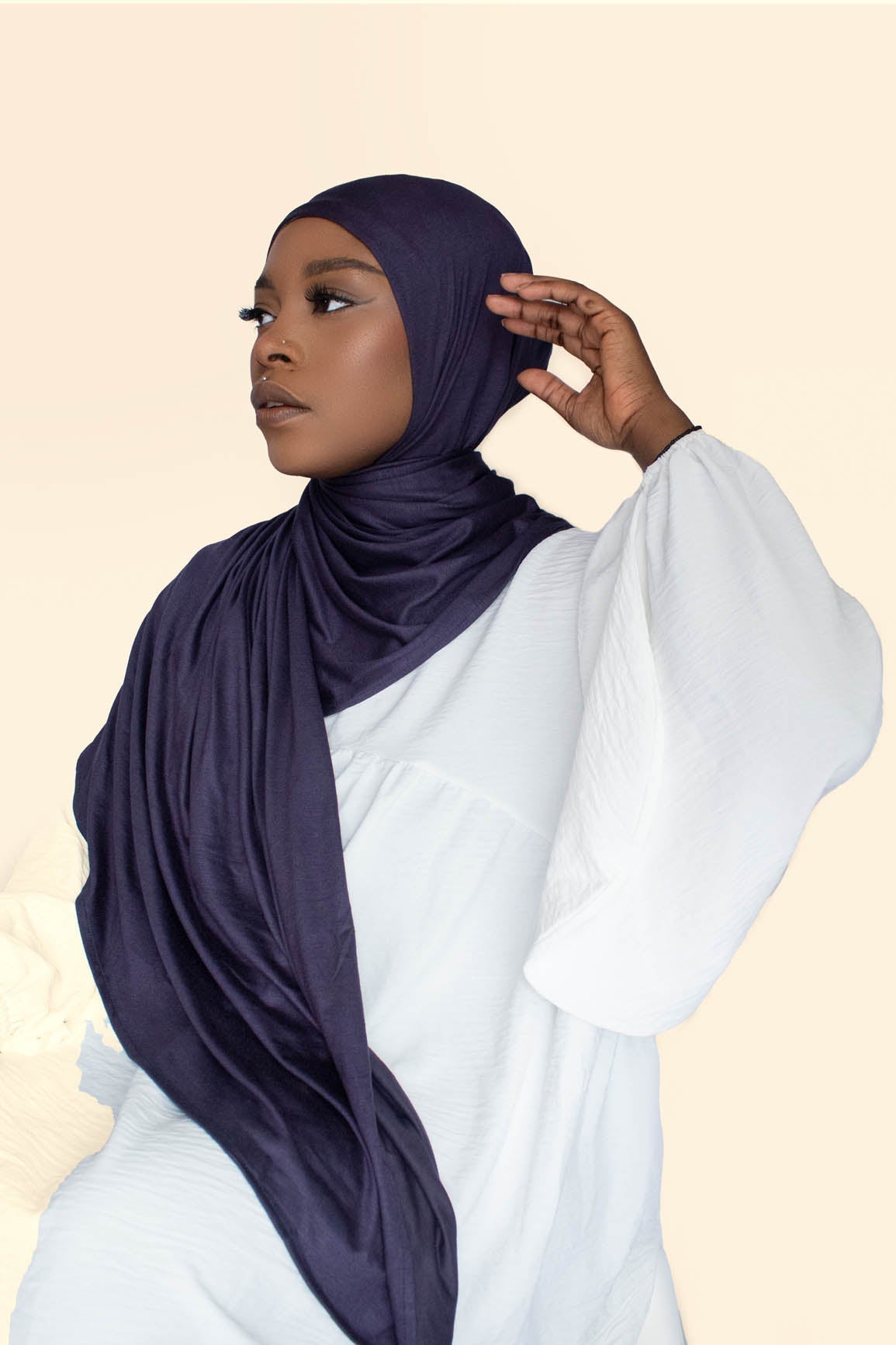 INSTANT PRE-SEWN JERSEY HIJAB- INDIGO