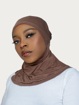 RANIA FULL COVERAGE ADJUSTABLE UNDER SCARF - BROWN