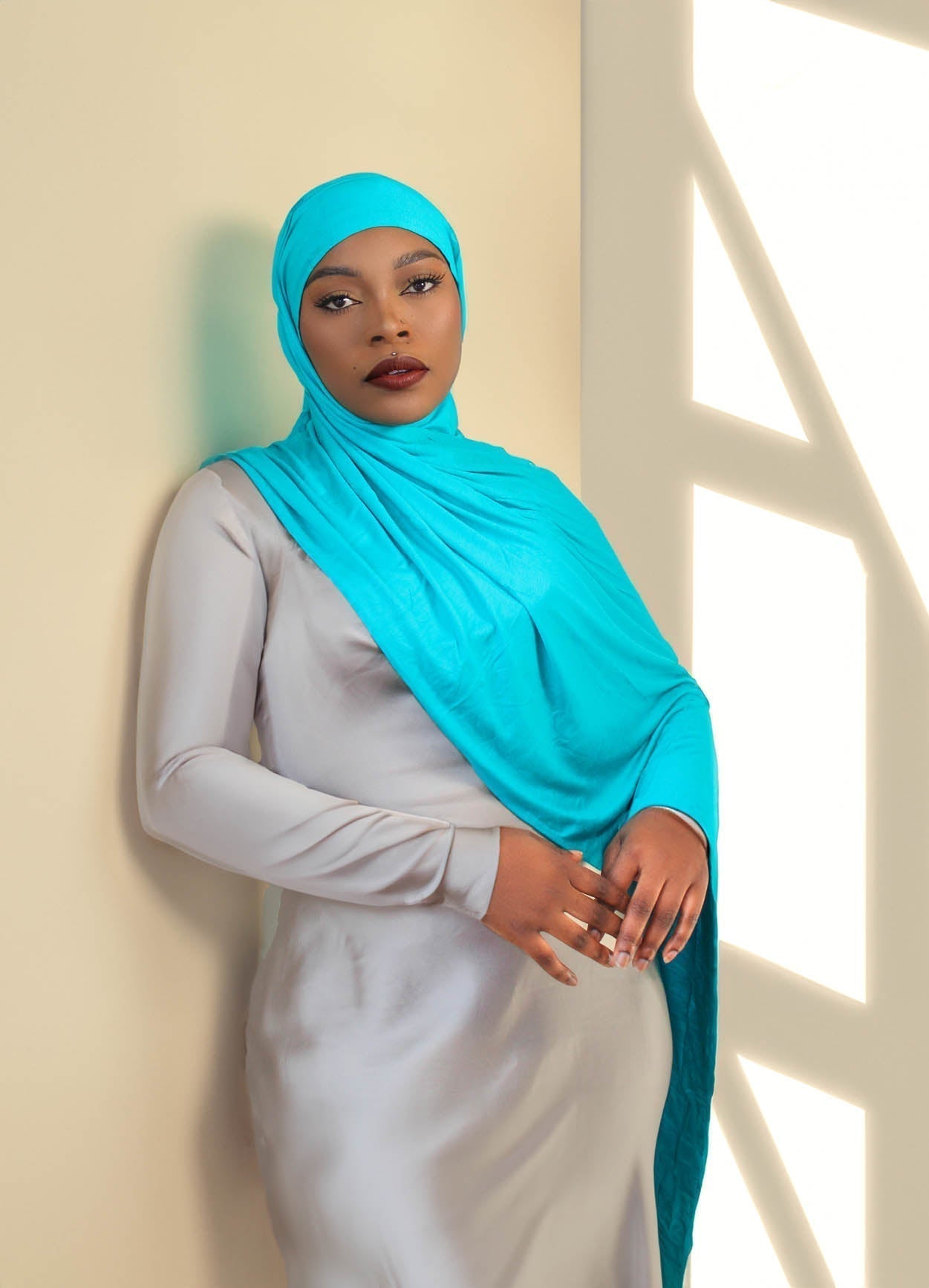 INSTANT PRE-SEWN JERSEY HIJAB - SAPPHIRE