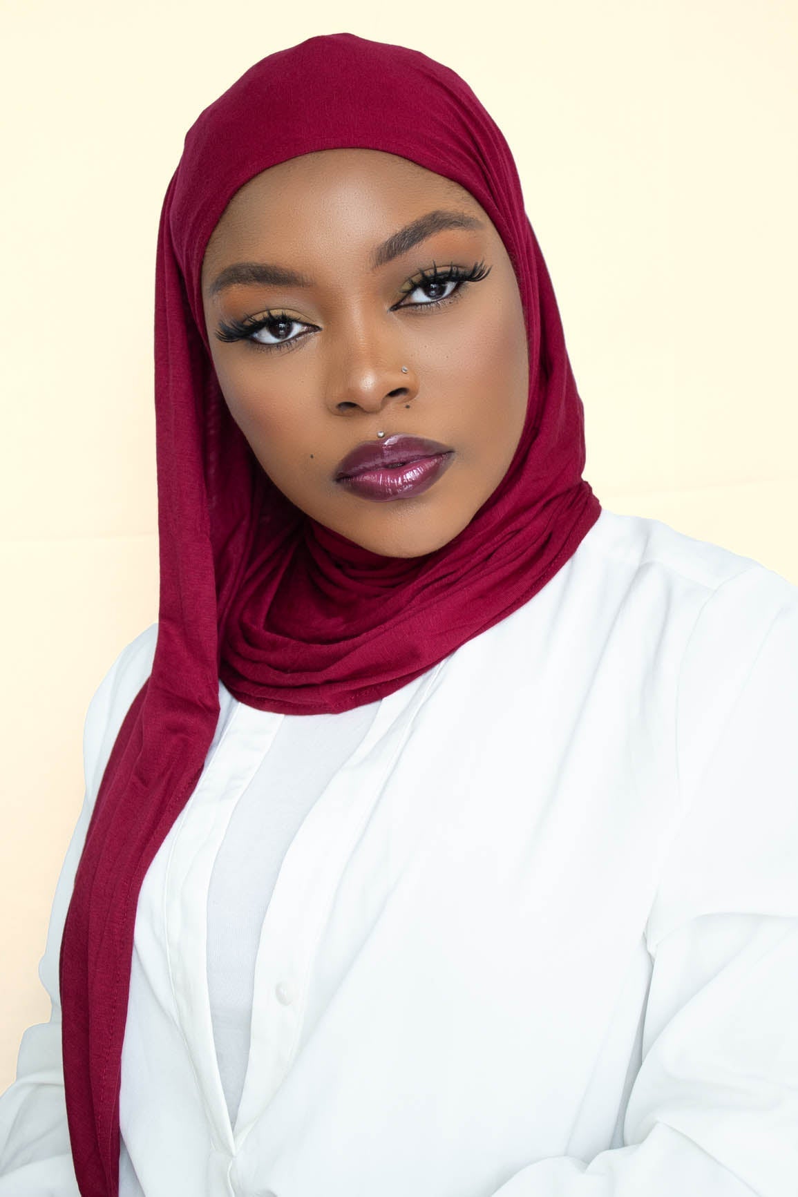 INSTANT PRE-SEWN JERSEY HIJAB - RED