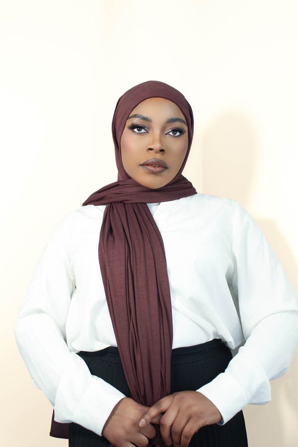 PREMIUM JERSEY HIJAB - DARK BROWN