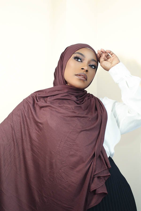 PREMIUM JERSEY HIJAB - DARK BROWN